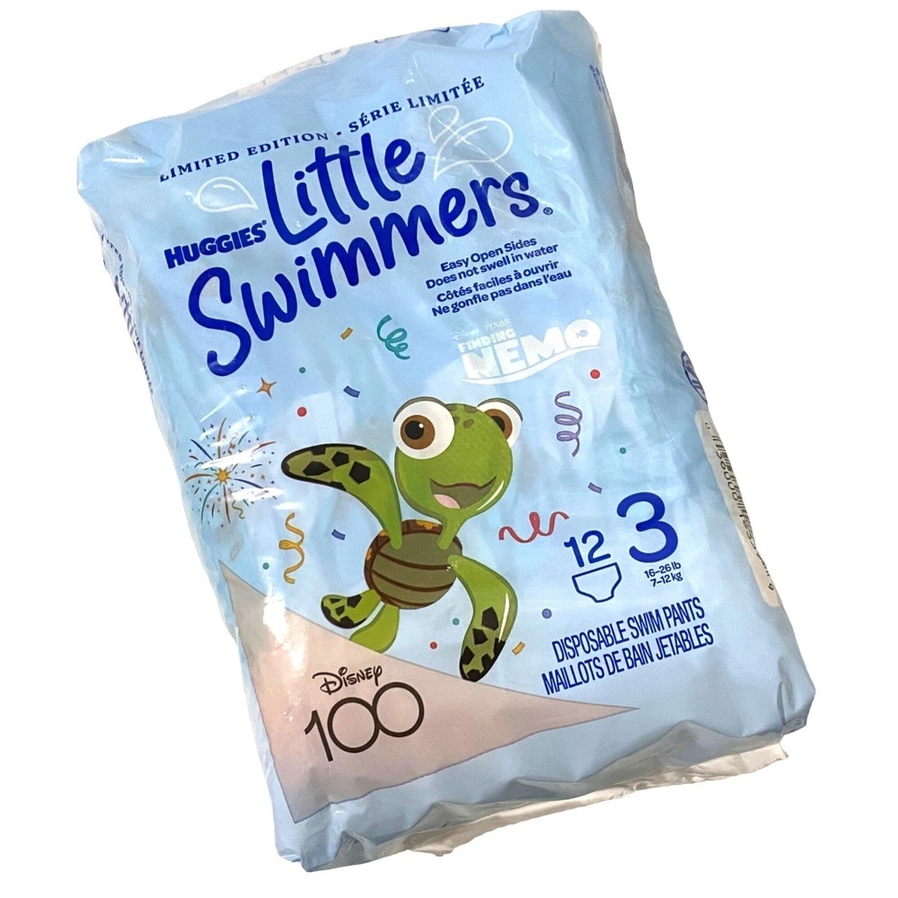 Squirt Finding Nemo Huggies Little Swimmers Size 3 Pack of‎ 12 Disney 100